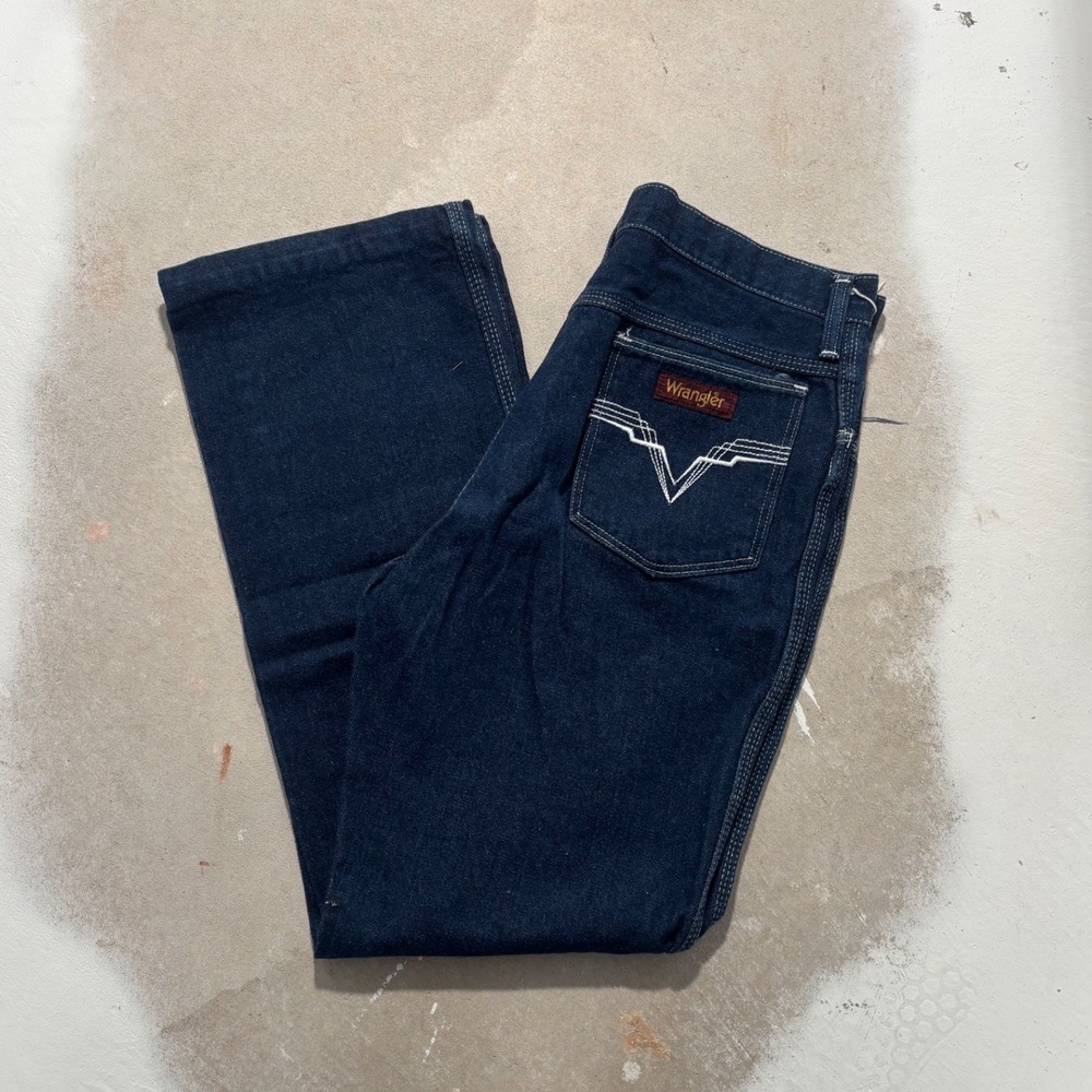Vintage Wrangler Made in USA Dark Wash Straight Leg Denim Jeans 30x31